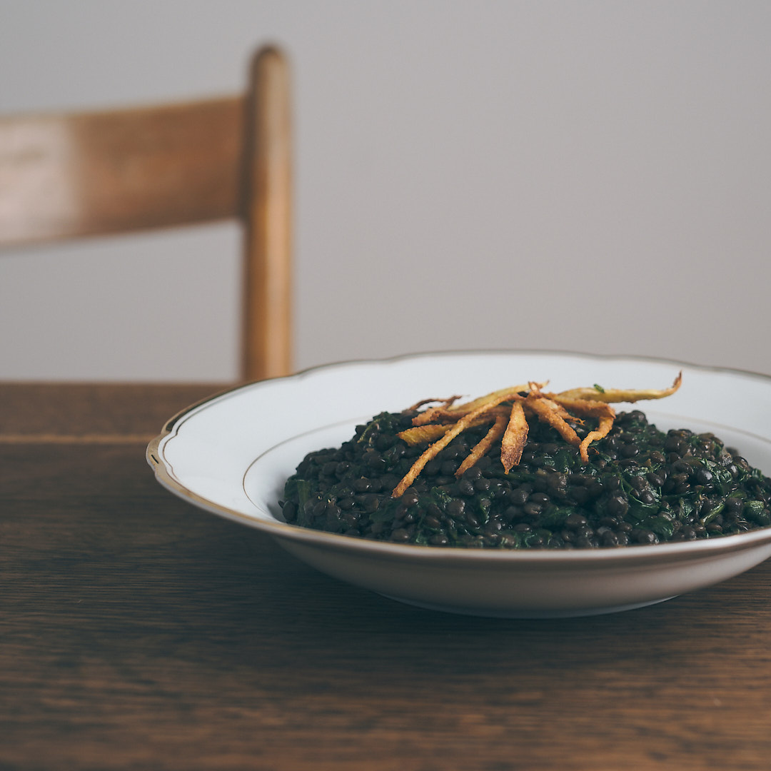 Beluga Lentils with Spinach