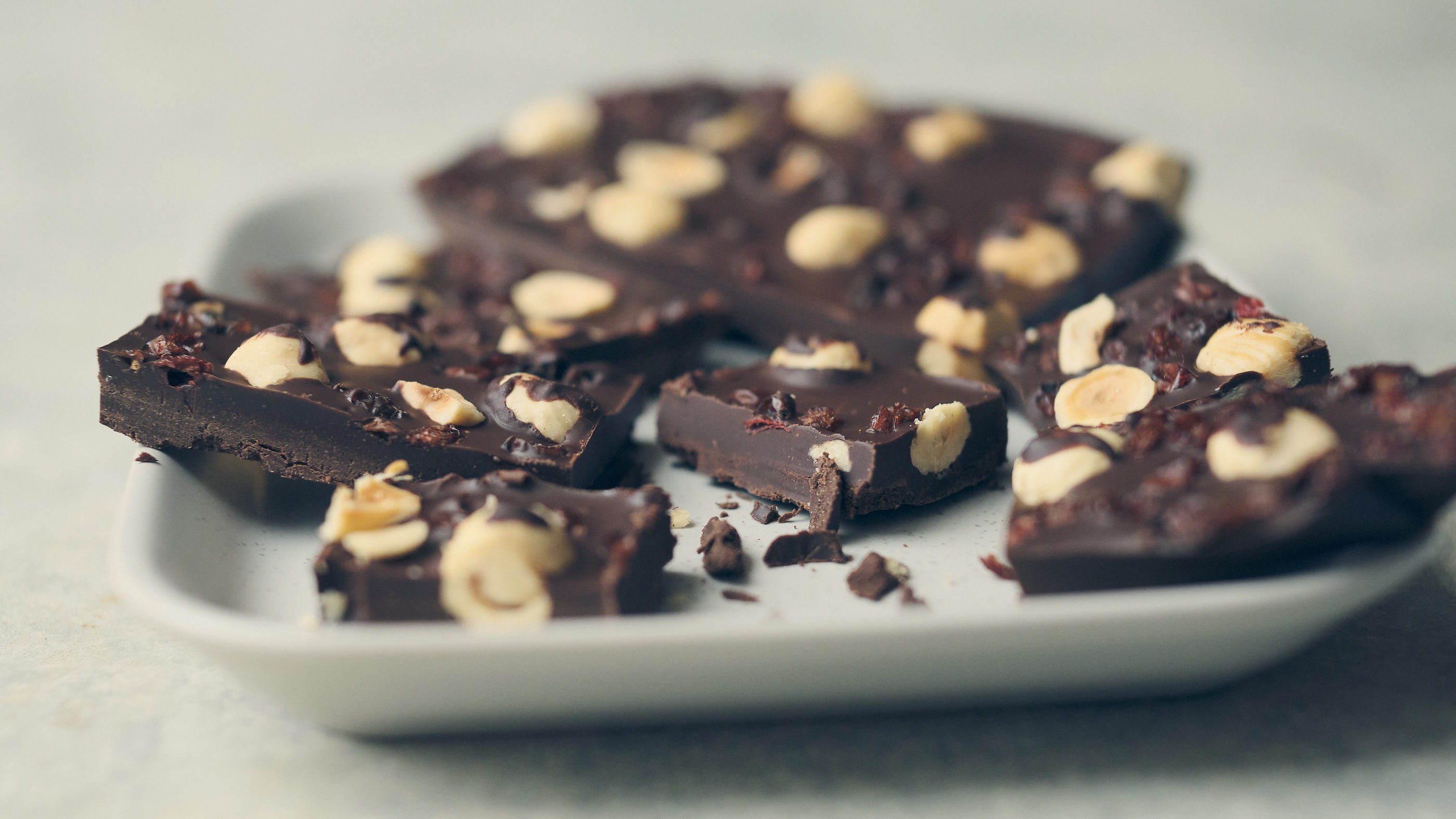 Homemade Chocolate with Hazelnuts and Barberries